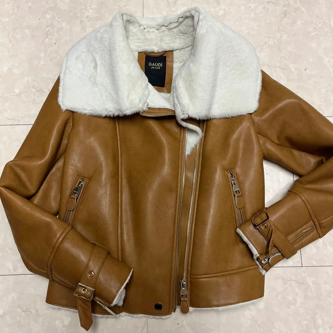 ガウディジーンズ ジャケット ライダースジャケット ツイード 切替 L 44 ライダースジャケット GAUDI JEANS