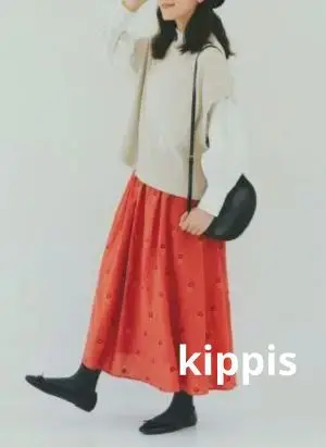 kippris×yubeshi キッピス ゆべし オレンジ ロングスカート 新品 kippris×yubeshi キッピス ゆべし オレンジ ロングスカート 新品