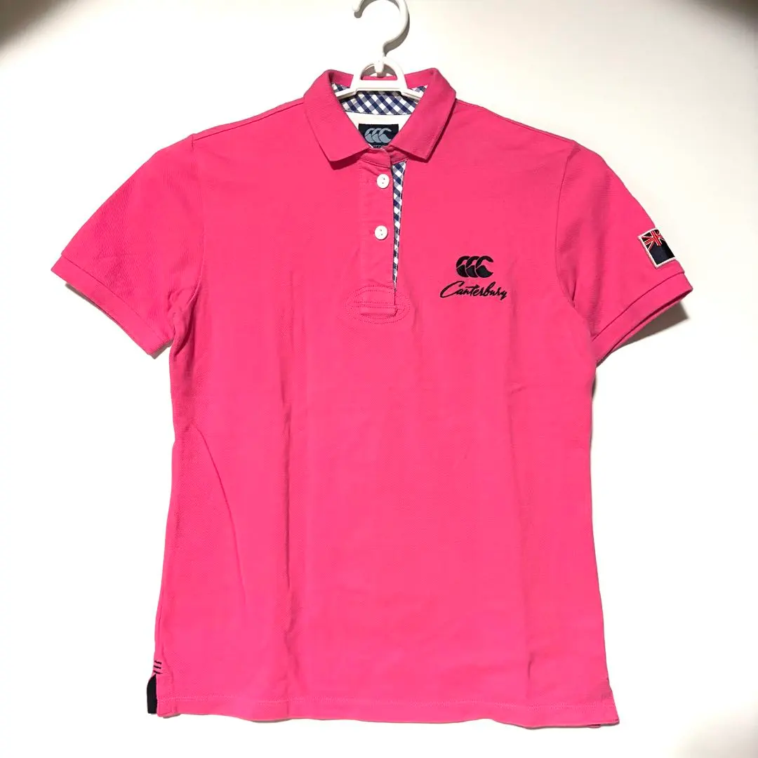 Thumbnail of Canterbury Rugby Polo Shirt Short Sleeve Logo Flag Embroidery L Pink