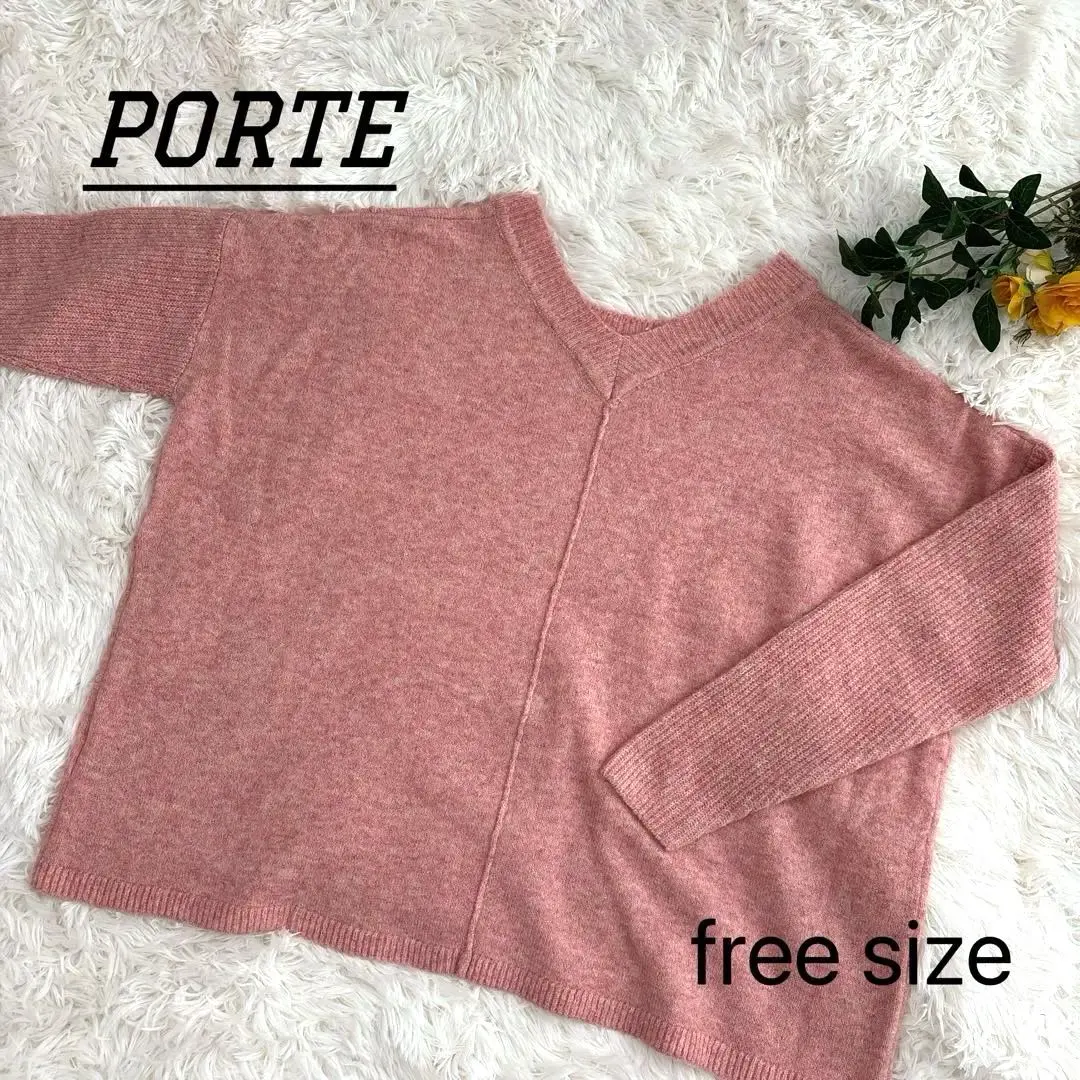 新品✴️附標籤 PORTE 針織毛衣 粉色 均碼 2way 的縮圖