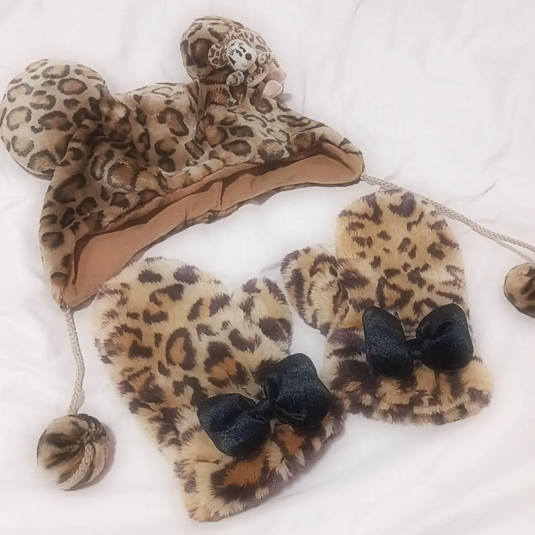 ディズニー　ファンキャップ　ミニー　ヒョウ柄　2点セット ディズニー ファンキャップ 豹柄 ヒョウ柄 ミニー - メルカリ