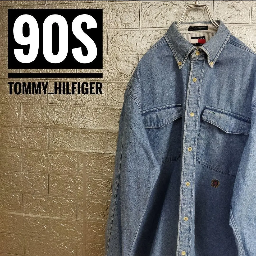 Thumbnail of 90s Overseas Made Tommy Hilfiger TOMMY Vintage Used Denim Shirt M