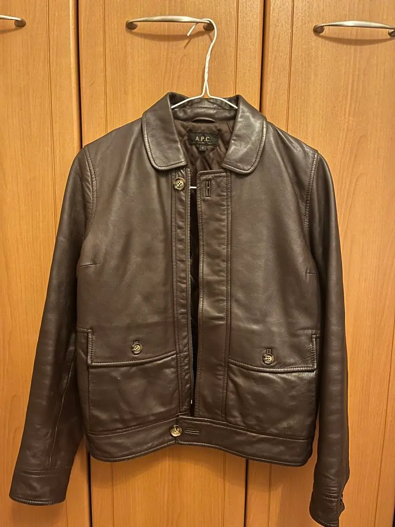 A.P.C アーペーセー　レザージャケット　シングルライダース　ブラウン　羊皮 90's A.P.C. シングルレザージャケット