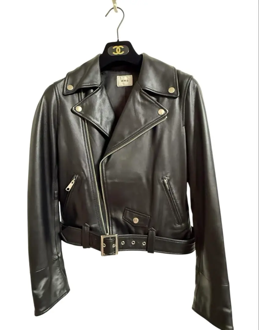 値下げ可能です❗️W.W.G. 黒 レザージャケット 値下げ】ssstein 25SS 【SHRUNK LEATHER ZIP SHORT JACKET