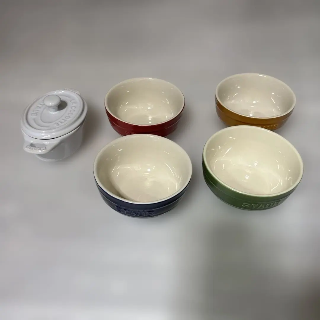Thumbnail of STAUB Colorful Bowls Set of 4, plus 1 Mini Oval Cocotte