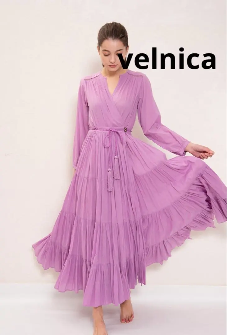 Velnica カシュクールワンピース　リネン　ヴェルニカ One Piece | All Items | Velnica Online Store