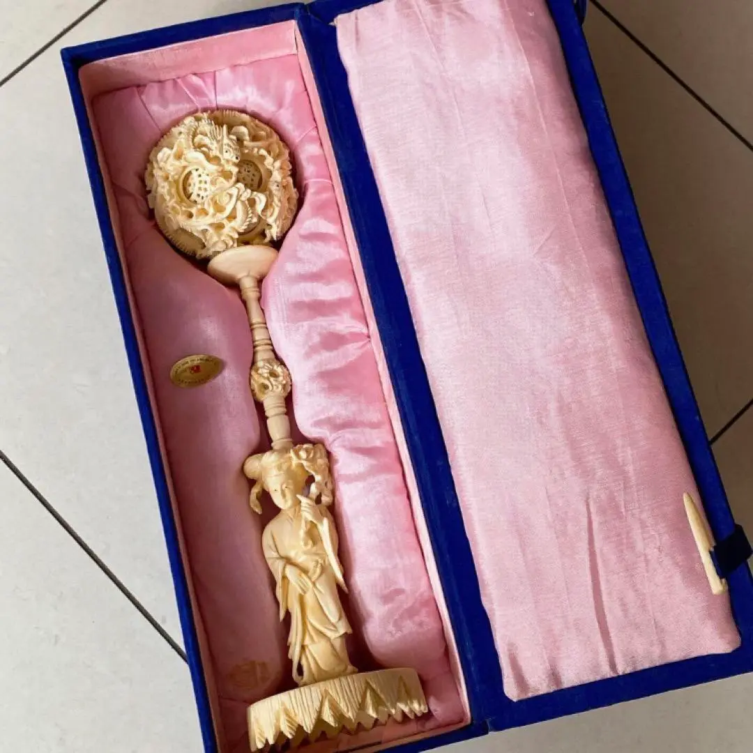 中国骨董品　象牙風　置物　天球 中国骨董品 象牙風 置物 天球