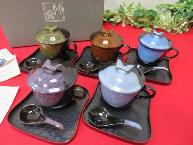 龍峰窯 蓋付き碗 蒸し碗 茶碗蒸し 龍峰 有田焼 伊万里焼 陶芸 有田焼 古伊万里 龍峯窯 蓋付きどんぶり 4客 - メルカリ