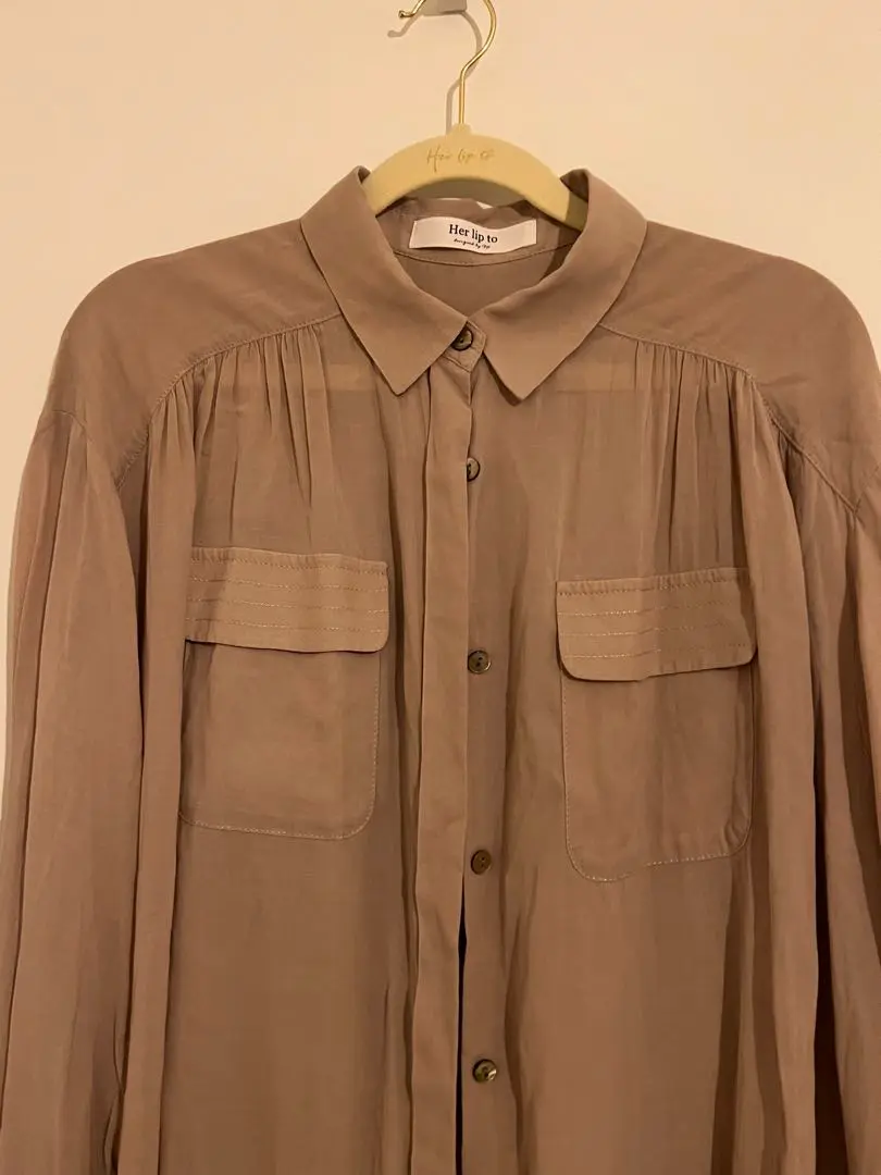 トップス herlipto cotton-blend voile sheer shirt herlipto Cotton-blend Voile Sheer Shirt