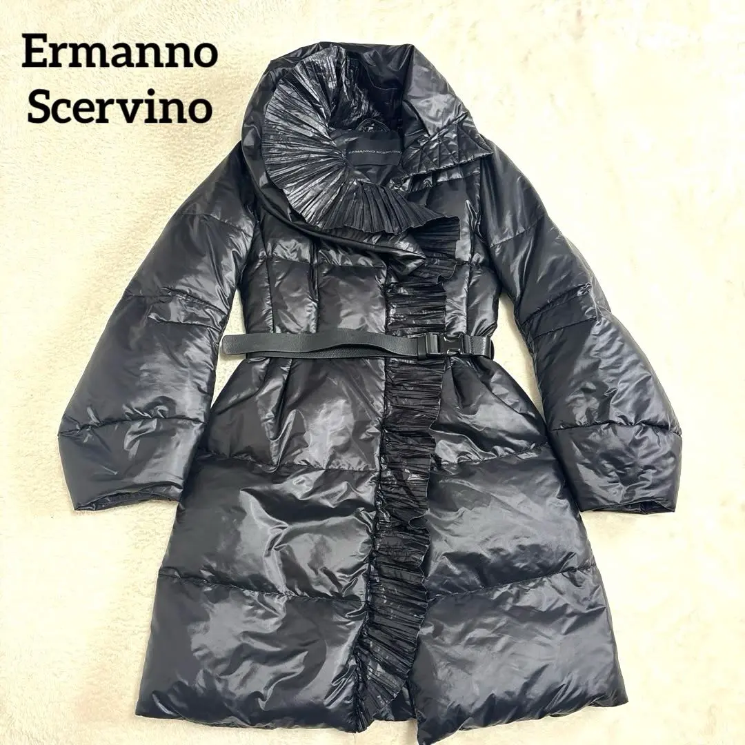 ERMANNO SCERVINO グレー ミンクロングコートダウンコート Ermanno Scervino ウィメンズ コート通販 - FARFETCH