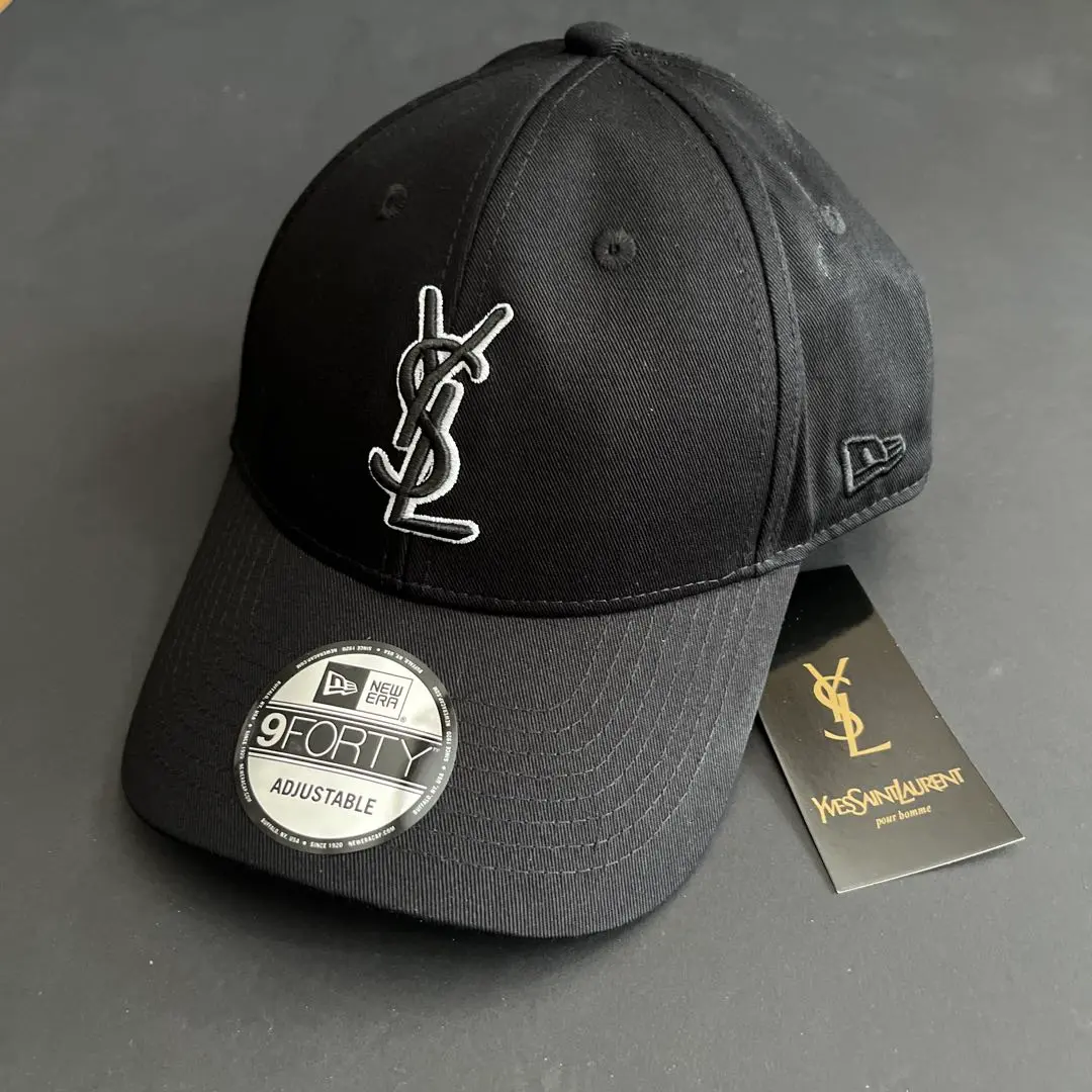 新品Yves Saint Laurent 9FORTY キャップ 黒 刺繍 新品未使用タグ付き】Saint Laurent Paris New Era 9 FORTY