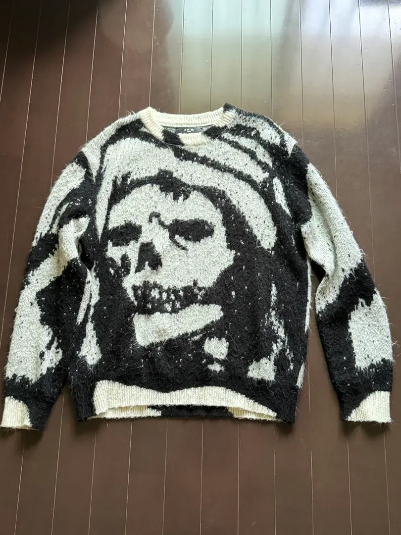 AMIRI クマイラスト パープルニットセーター AMIRI クマイラスト パープルニットセーター