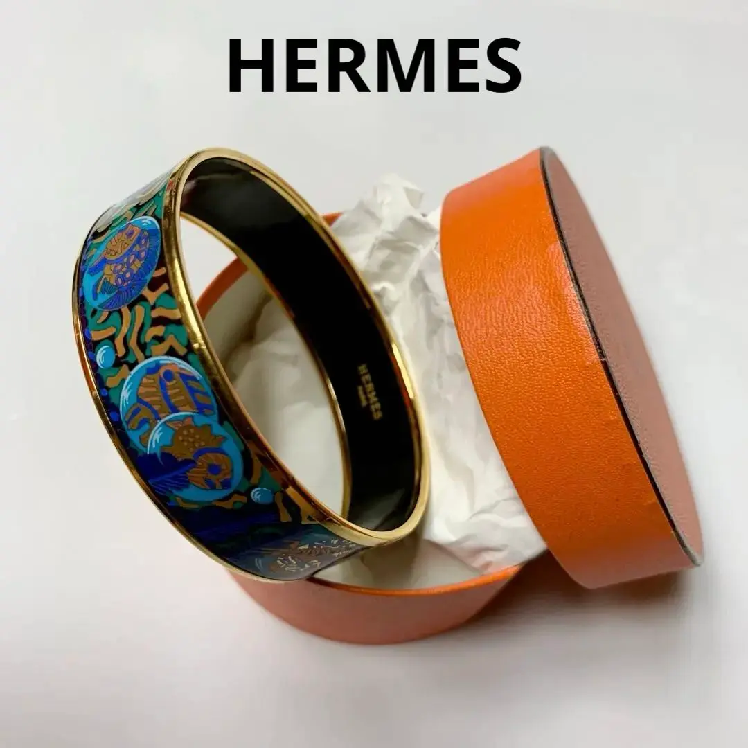 エルメス バングル ブレスレット 青 VINTAGE HERMES/エルメス】Kelly cadena bangle blue