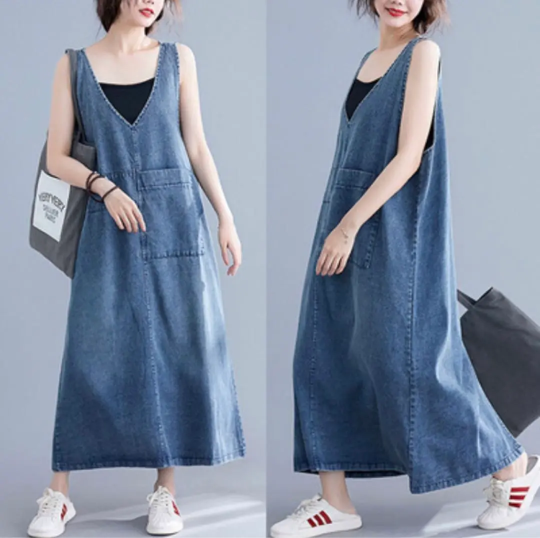 Thumbnail of Denim Dress Jumpsuit Overall Women's Korean All-in-one