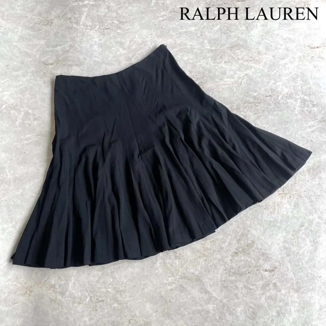 Thumbnail of RALPH LAUREN Wool Stretch Side Zip Flare Skirt 3f