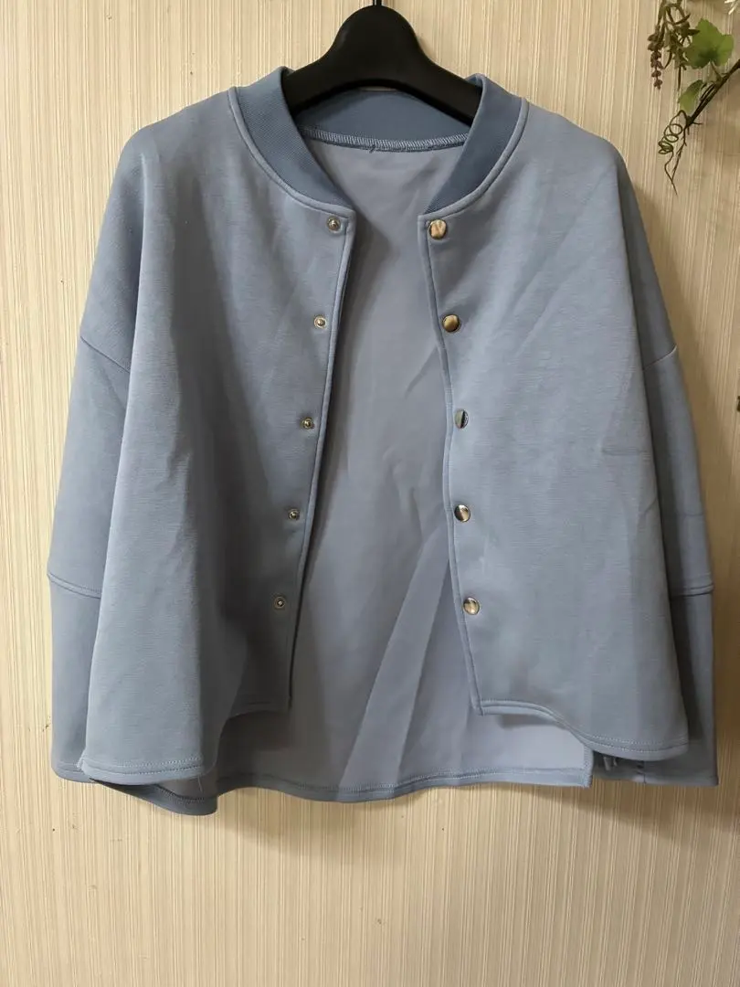 Thumbnail of [Excellent Condition] Collarless Jersey Jacket M-L Light Blue
