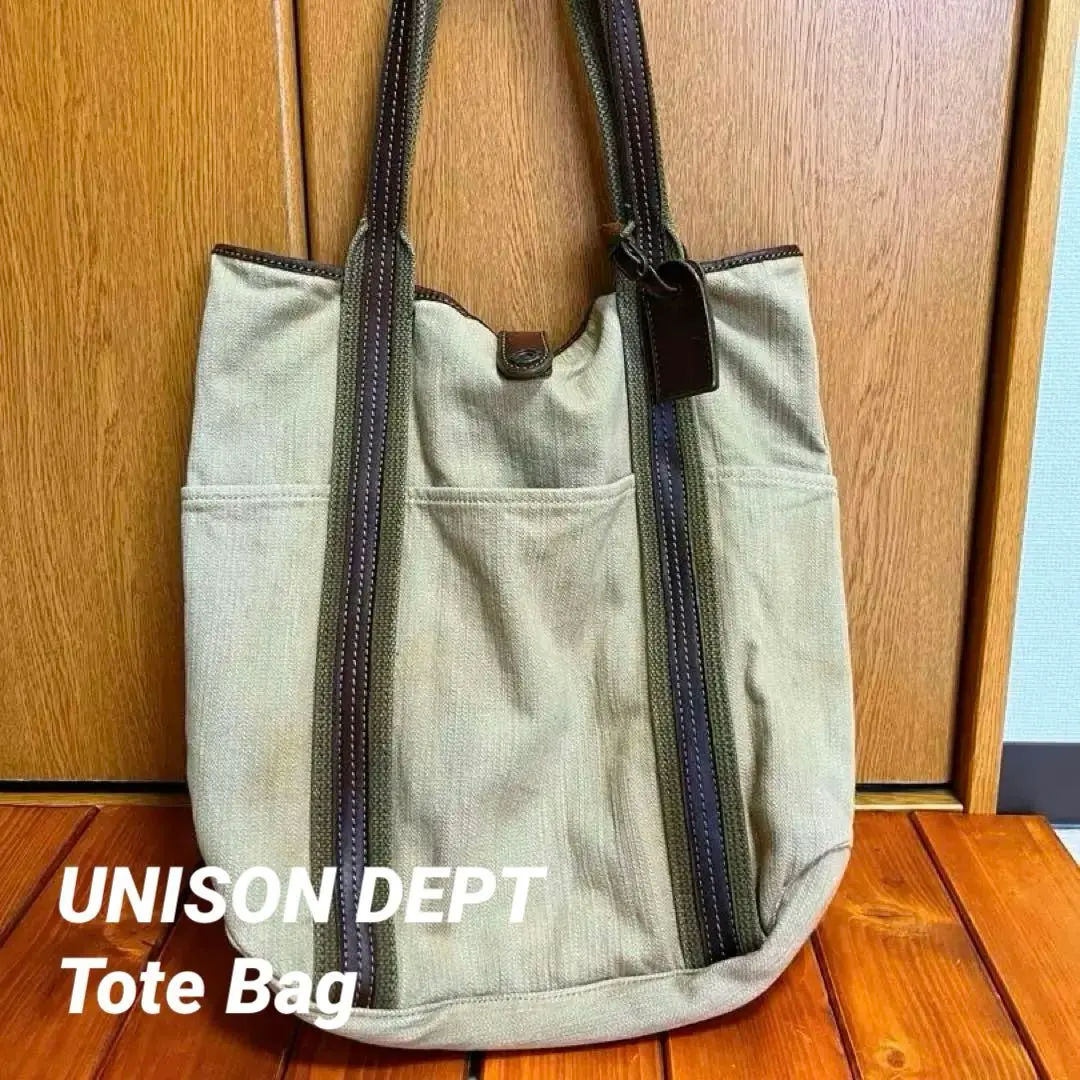 UNISON DEPT. ユニゾンデプト キャンパス地トートバッグ UNISON DEPT. ユニゾンデプト キャンパス地トートバッグ