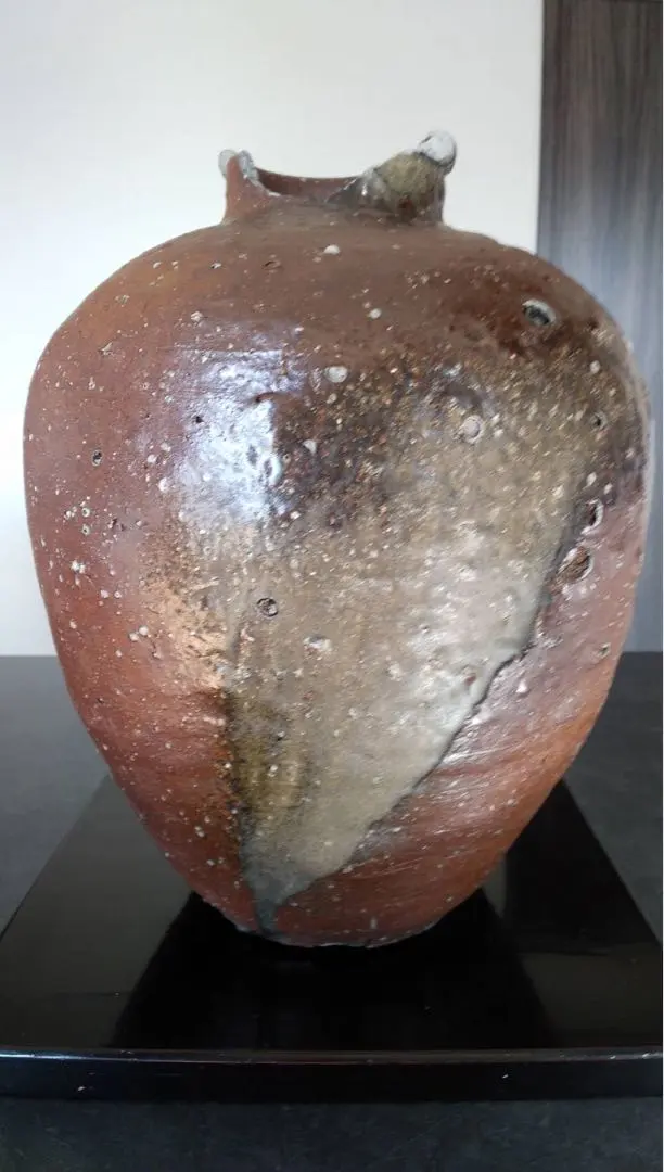 古信楽 壷 六古窯 自然釉 種壷 高34cm 旧家蔵出 古信楽 壷 六古窯 自然釉 種壷 高34cm 旧家蔵出 古信楽 壷 六古