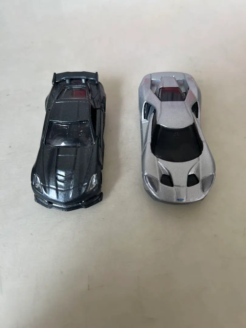 Thumbnail of Sports car miniature car set of 2, black and silver