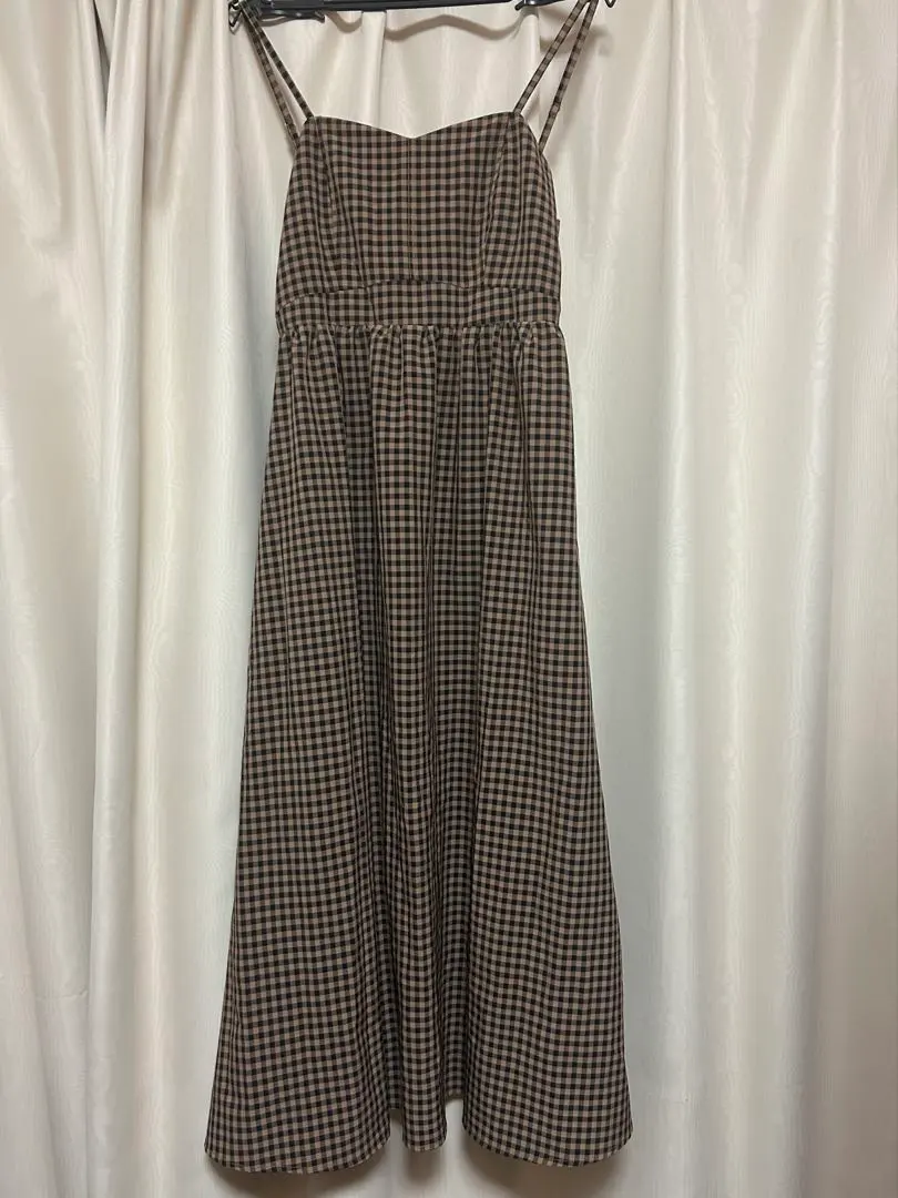Thumbnail of Camisole Dress, Check Pattern, Brown