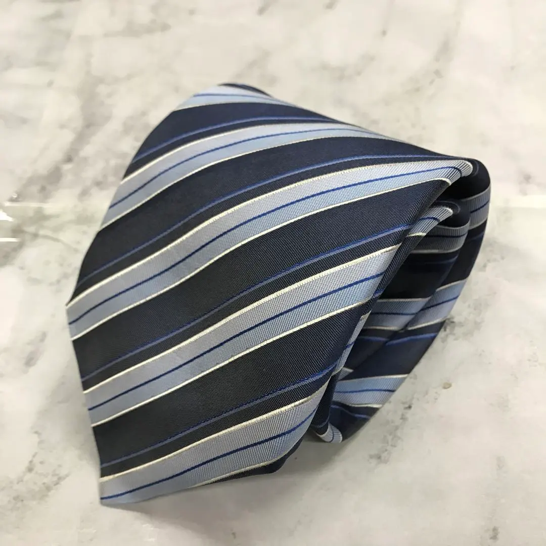 Thumbnail of BOSS Tie, Blue, Striped, Silk, 【n1115】
