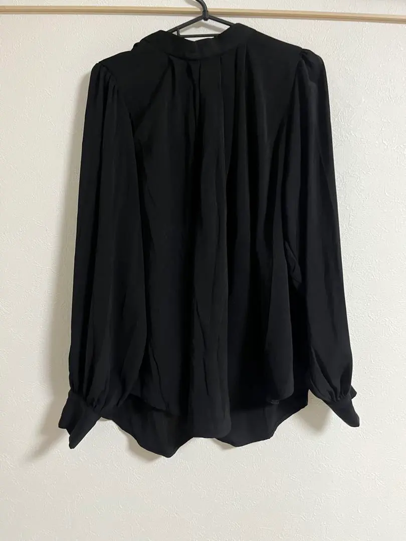 Thumbnail of GRL Black Long Sleeve Blouse with Ribbon, Size F