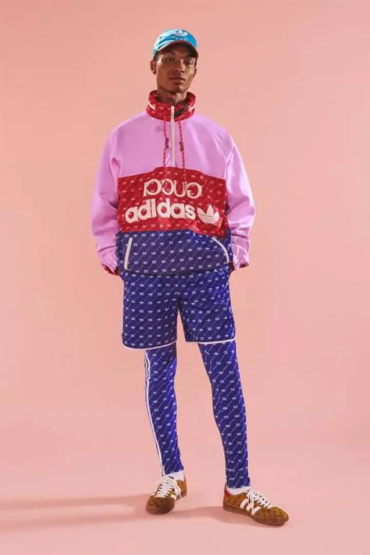 【GUCCI×Adidas】 限定品 コラボハーフパンツ ブルー ロゴ 水島翔 GUCCI×Adidas】 限定品 コラボハーフパンツ ブルー ロゴ 水島翔