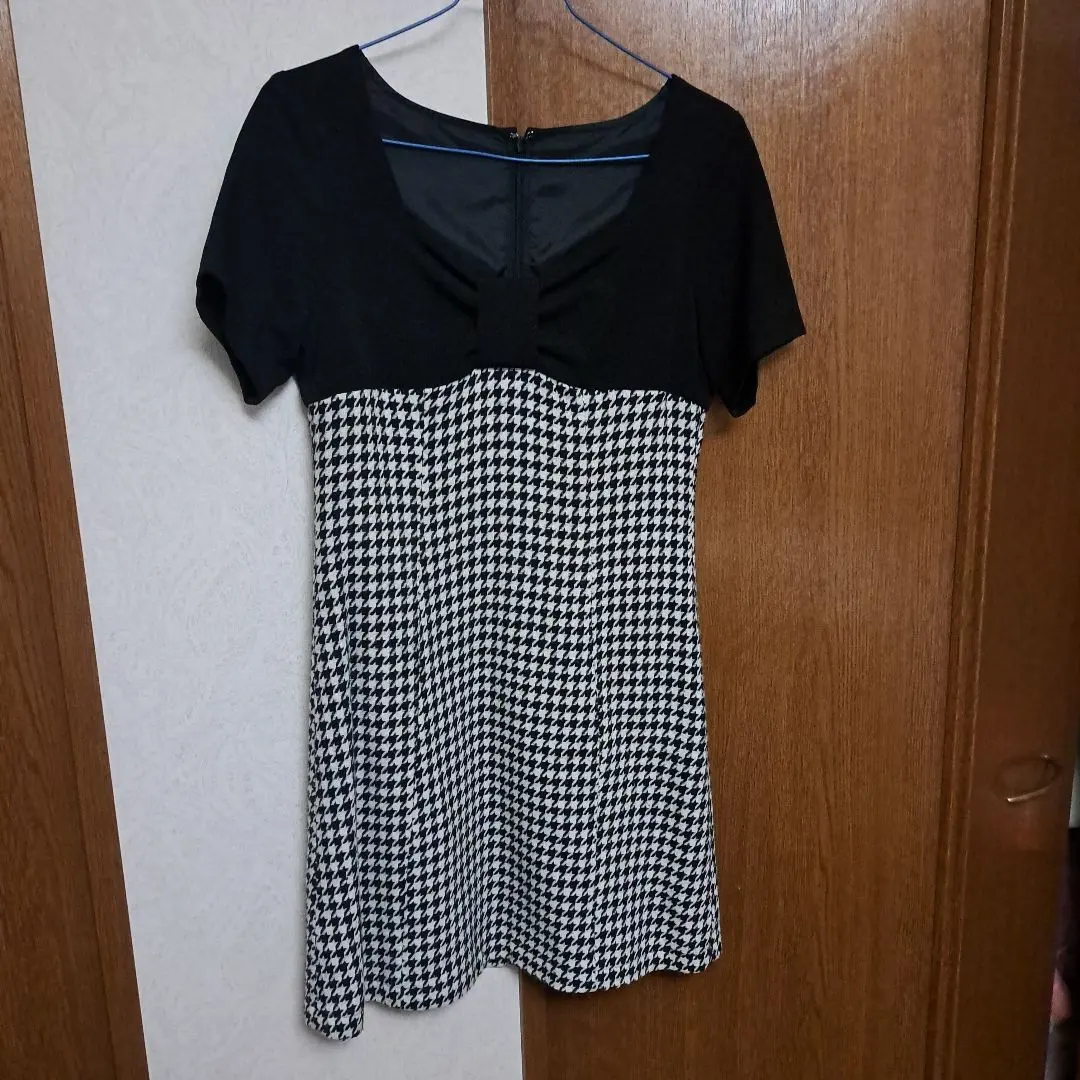 Thumbnail of Black and white checkered mini dress and jacket