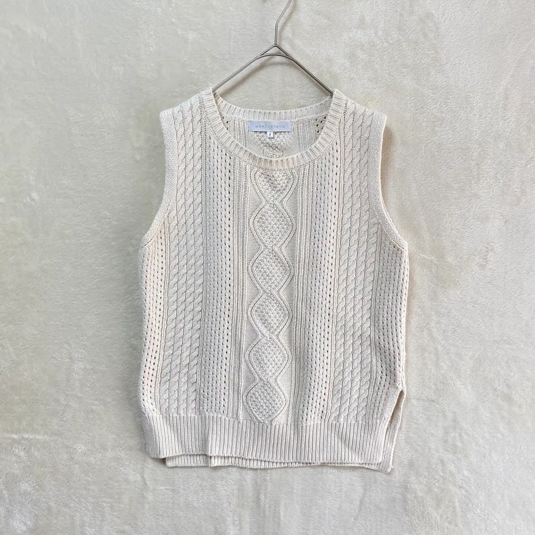 Thumbnail of MARCURYDUO / Knit Vest / Ivory / F / Cable Knit