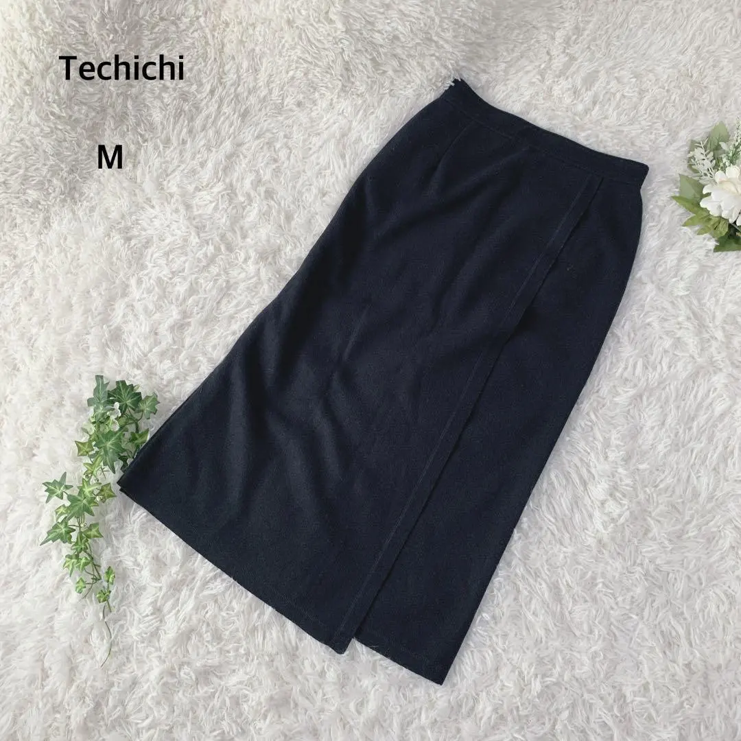 Te chichi 裹裙 長款 成熟可愛 雅緻 保暖 秋冬材質 M 紺色 的縮圖