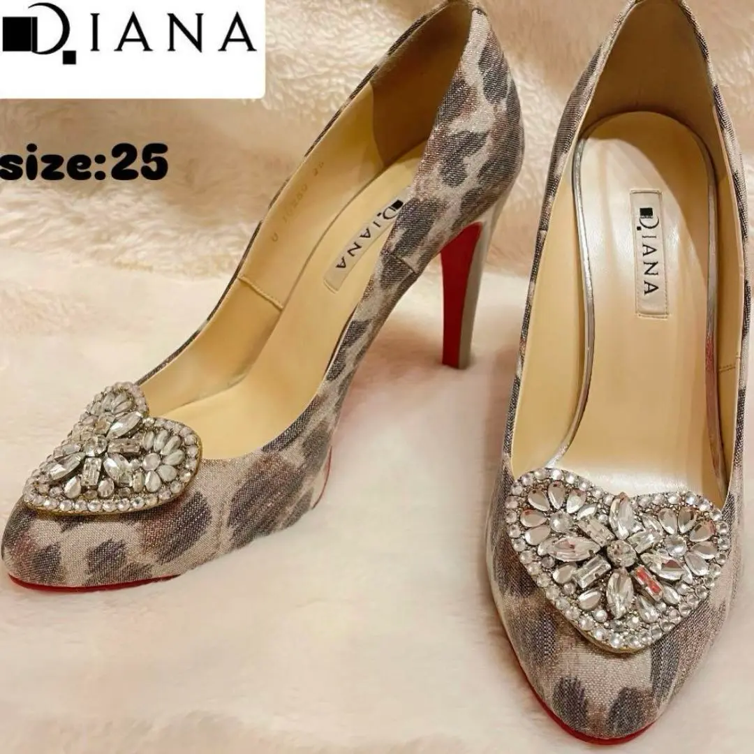 新品　DIANA ハートビジュー付きフラットシューズ　パンプス　サンダル 新品 DIANA ハートビジュー付きフラットシューズ パンプス
