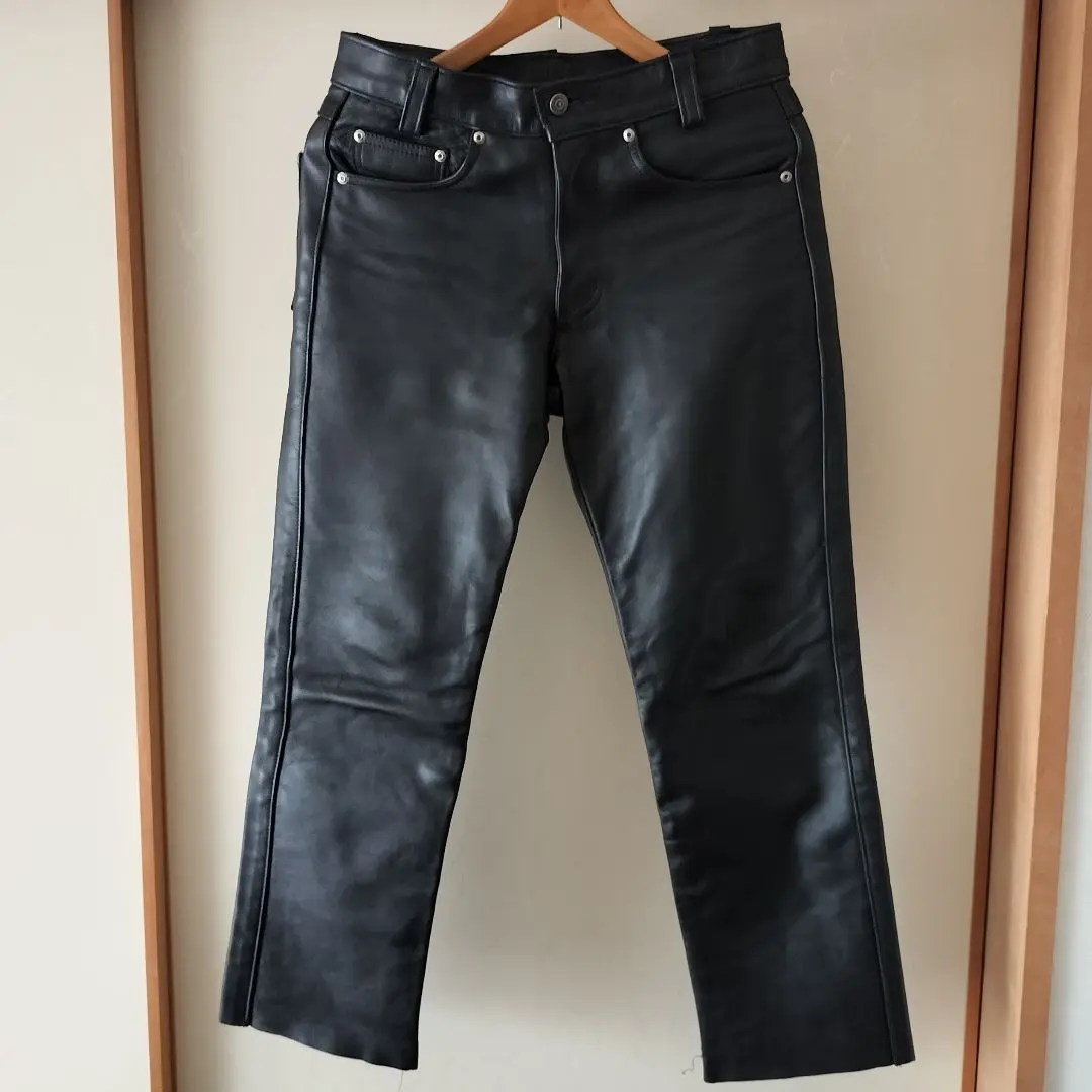 未使用タグ付き◆Schott◆W30レザーパンツ#AT600黒アメリカ製1025 Schott ショット 600 Leather Pants レザーパンツ 牛革 ブラック