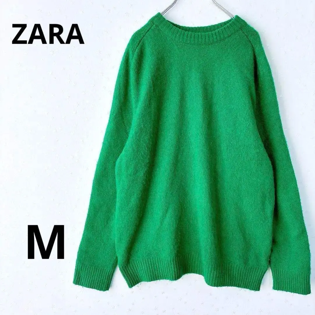Thumbnail of Zara long sleeve knit sweater oversized relaxed stylish green M big