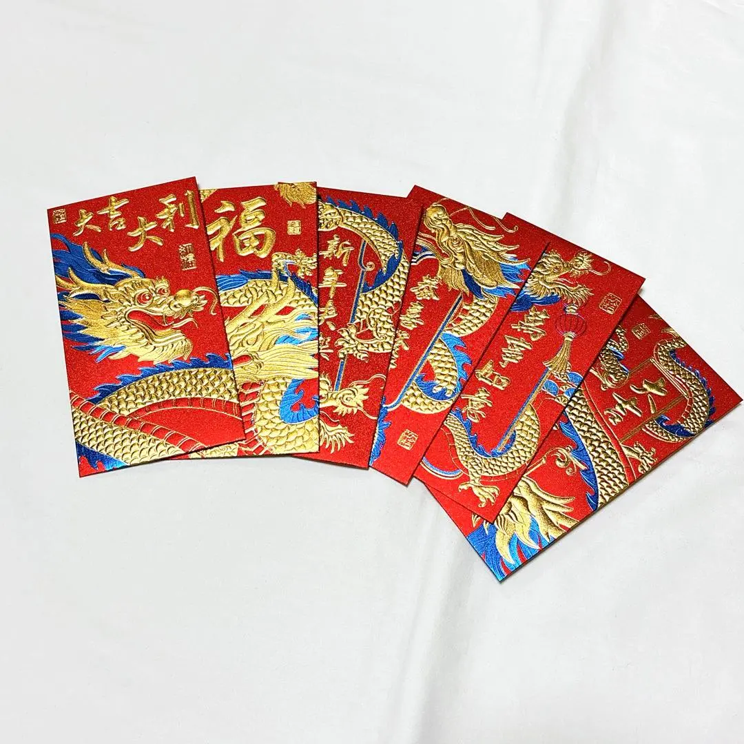 Thumbnail of Otoshidama Envelope Long Wallet Hongbao 2024 Dragon Zodiac Kinpu Luxurious 6 Sheets Celebration Envelope