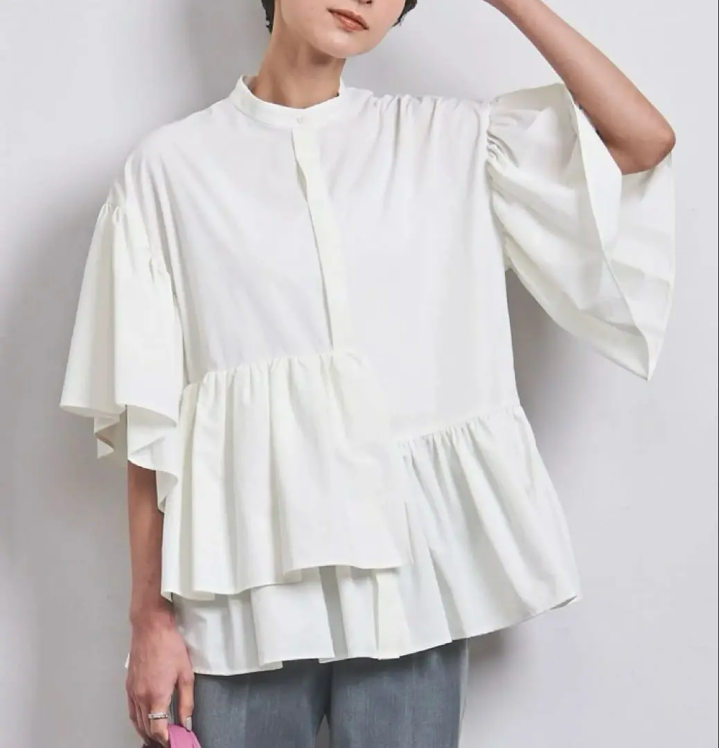 美品♡ ユナイテッドアローズ イレギュラーペプラム ブラウス フリル 現行 大人気 新入荷 新品」に該当するファッション通販 ユナイテッド
