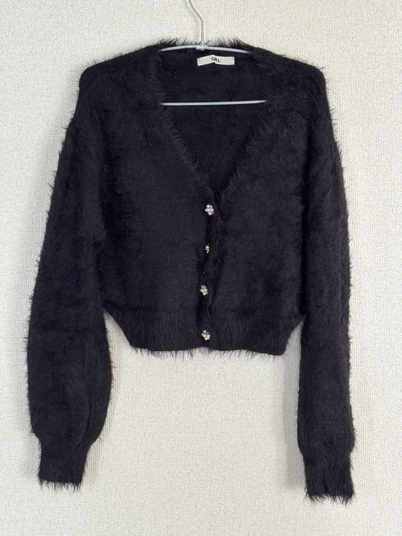 Thumbnail of GRL Fur Material Black Cardigan