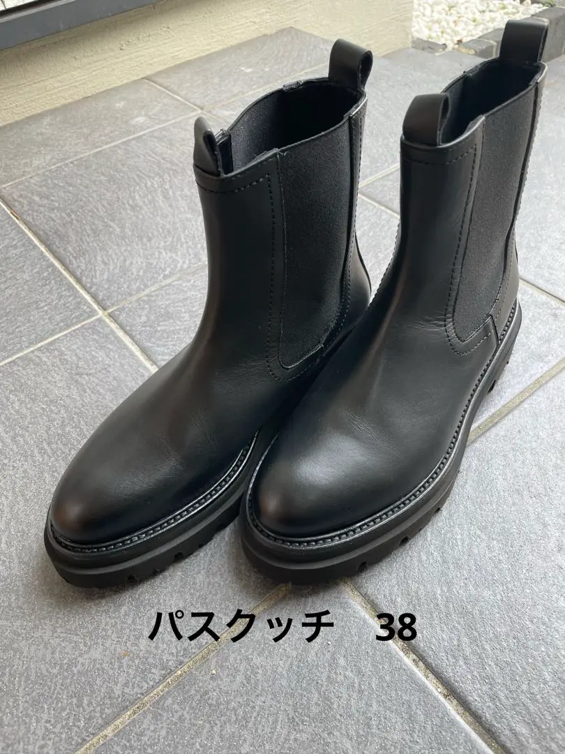 PASCUCCI RANCHI NERO ブラック サイドゴアブーツ 36