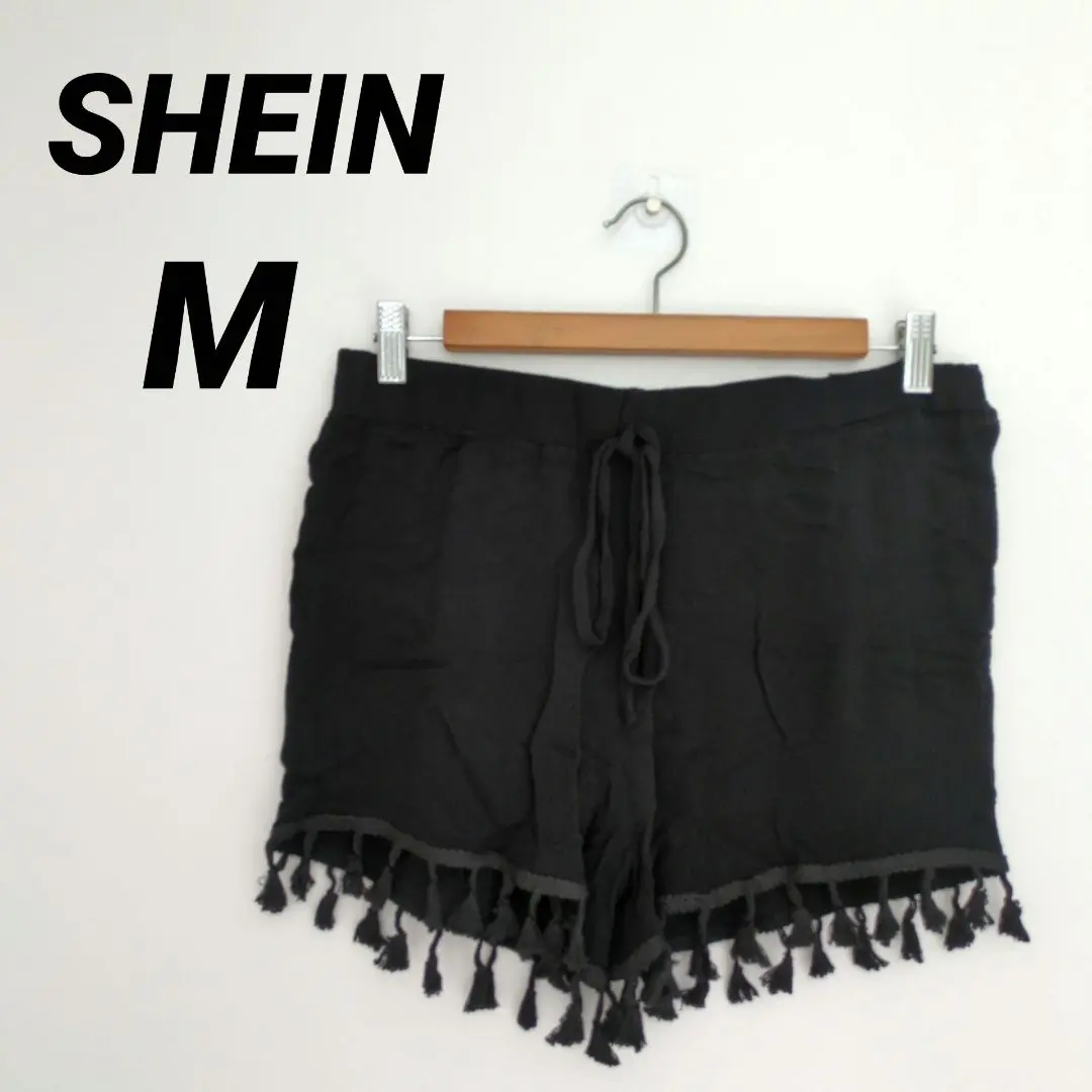 Thumbnail of Includes shipping cost ❤ SHEIN 【M】Black Fringe Shorts