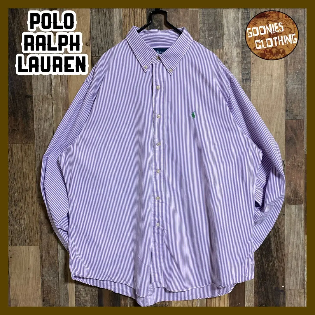 Thumbnail of Polo Ralph Lauren Striped Logo USA Vintage Button-Down Long Sleeve Shirt
