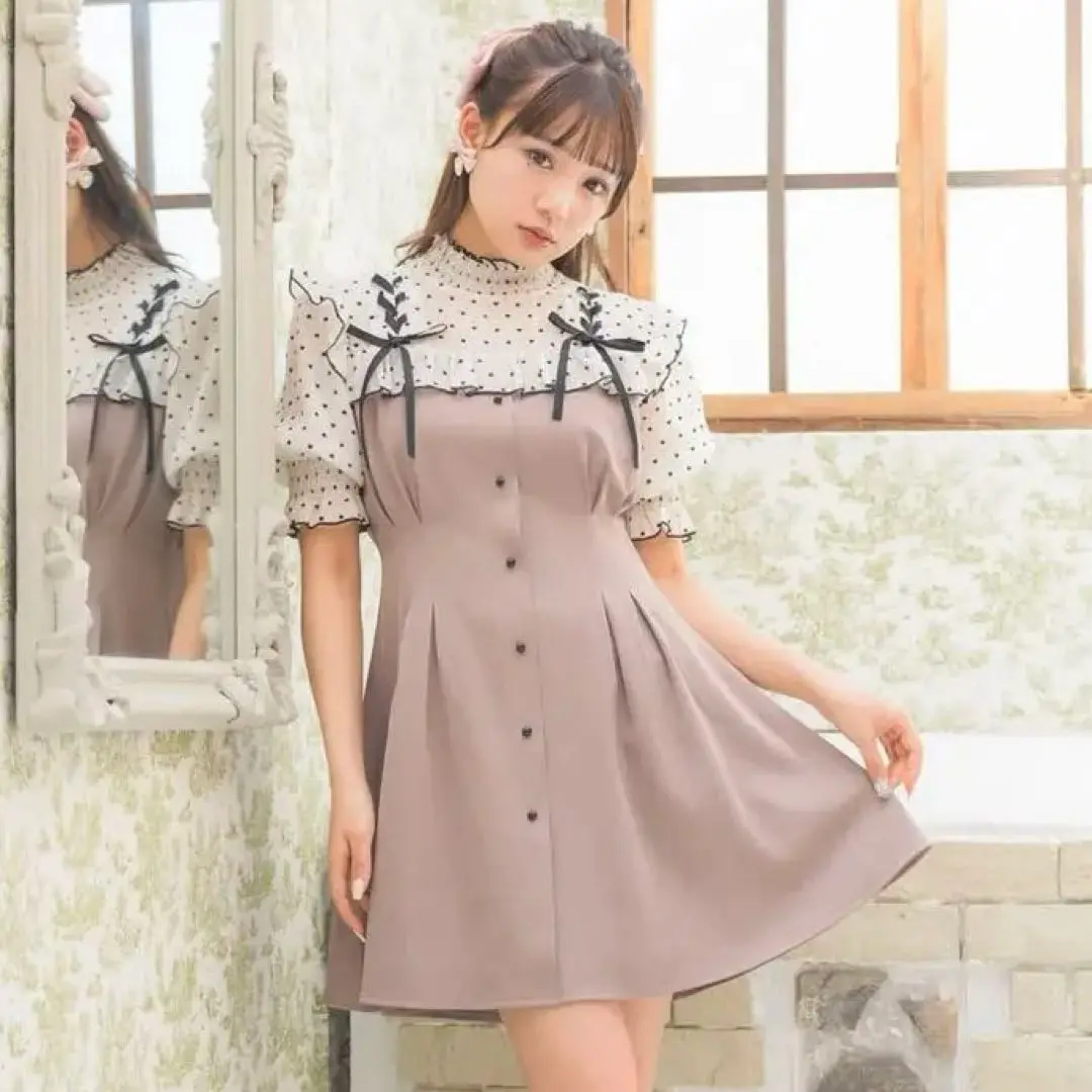 新品 未使用 タグ付き ROJITA ロジータ 半袖 ワンピース Fサイズ ROJITA 「ROJITA」 半袖ワンピース FREE ブラック レディース