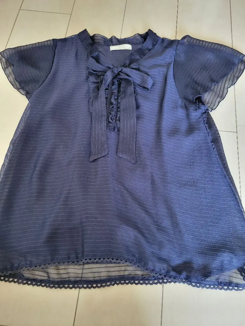 Thumbnail of 【anySiS】Women's Navy Short-Sleeve Shirt