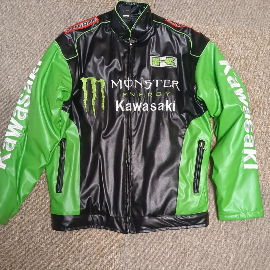 Kawasaki カワサキ　モンスターエナジー　バイクジャケット XXL Amazon.co.jp: Kawasaki Racing ジャケット SuperBike