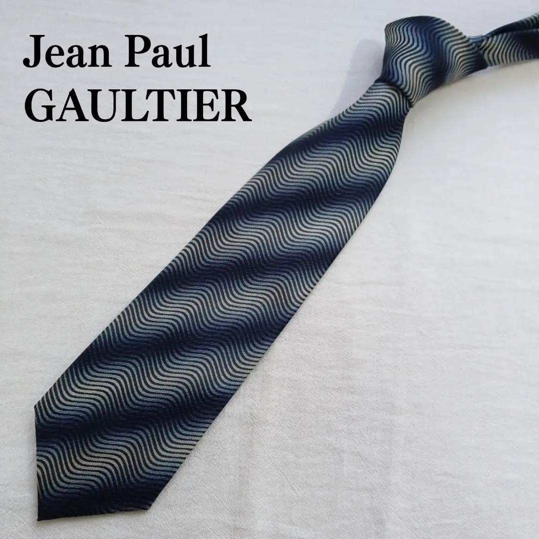 【美品】 Jean Paul GAULTIER ネクタイ 刺繍ロゴ ストライプ 美品】 Jean Paul GAULTIER ネクタイ 刺繍ロゴ ストライプ 美品