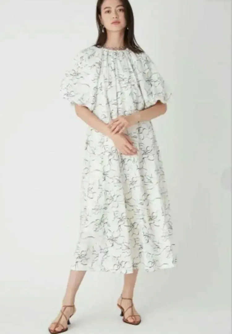 Thumbnail of Mila Owen Puff Sleeve Gather Flare One-Piece Dress