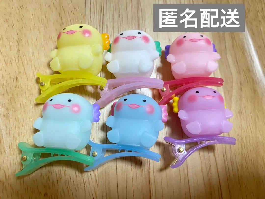 Thumbnail of Axolotl Soft Vinyl Hair Clips - Set of 6 - ①