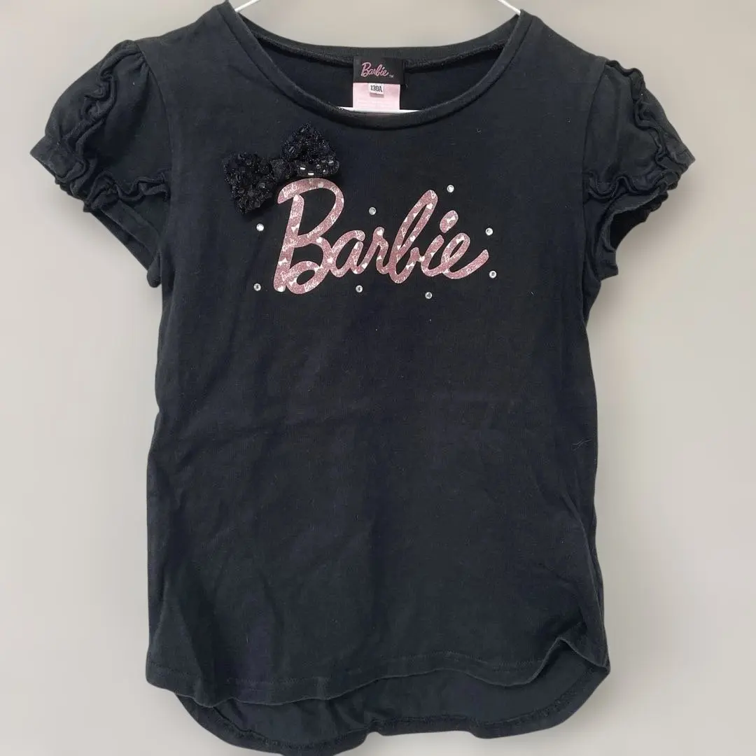 Thumbnail of Barbie Black T-shirt 130A Frill Sleeves Children's Clothing Girl's