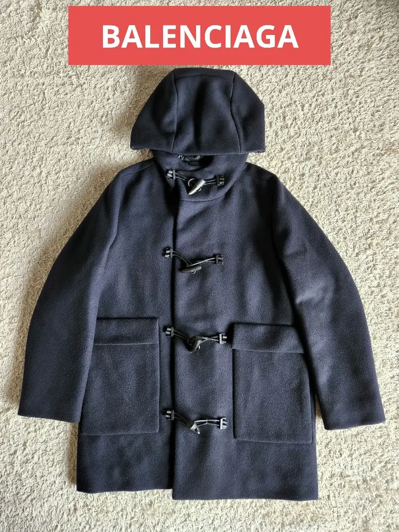BALENCIAGA ダッフルコートブラック メンズ48 美品　年内限定値下 BALENCIAGA ダッフルコートブラック メンズ48 美品 年内限定値下