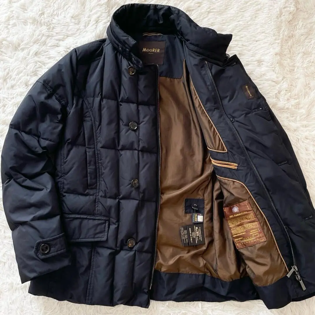 美品 MooRER 最高傑作 SIRO ダウンジャケット キルティング ネイビー ムーレー MooRER SIRO KM シーロ ダウン メンズ ダウン