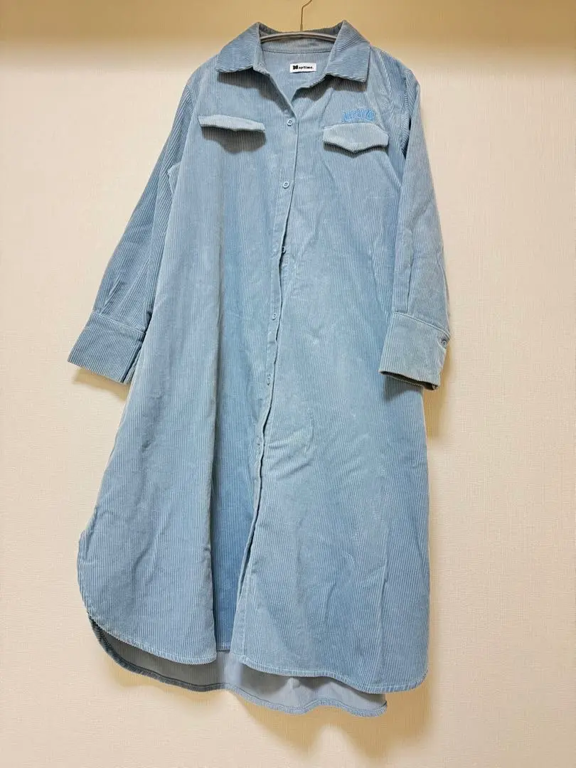 Nissy ブランド naptime コーデュロイシャツワンピースBLUE Original Kids Onesie 2.0 Navy - Onepiece