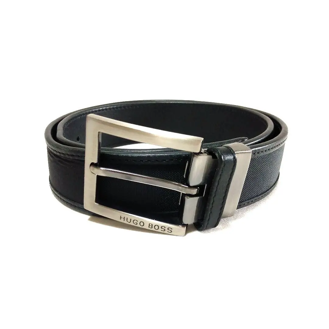 ✨未使用✨HUGOBOSS ヒューゴボス ベルト 90-34 ブラック　牛革 HUGO BOSS ヒューゴボス ベルトセット メンズ ブラック 50529725